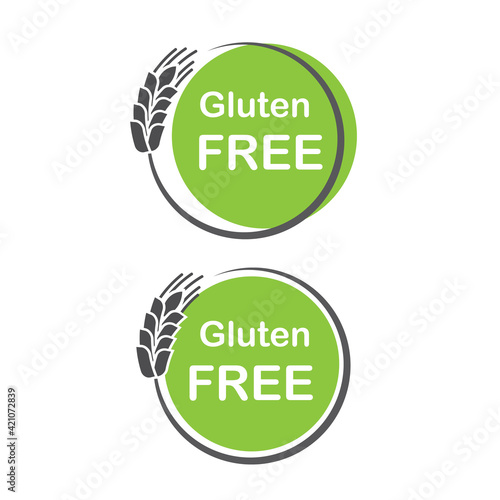 Gluten free symbols isolated on white background. 