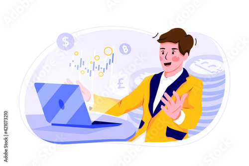Cryptocurrency exchange Vector Illustration concept. Flat illustration isolated on white background. 