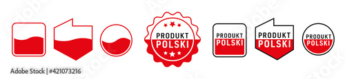 Mapa Polski flaga wyprodukowano w Polsce PRODUKT POLSKI made in poland znak ikona symbol na opakowania