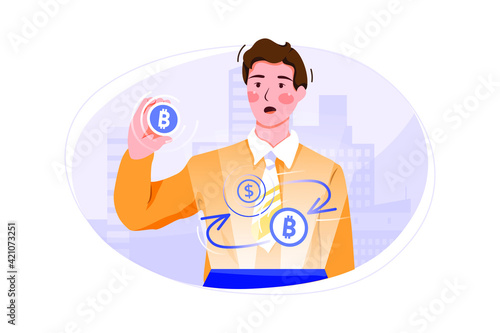 Crypto wallet Vector Illustration concept. Flat illustration isolated on white background. 