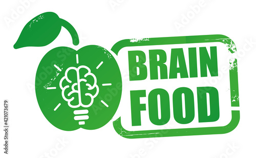 Brain Food - Stamp Vector Illustration