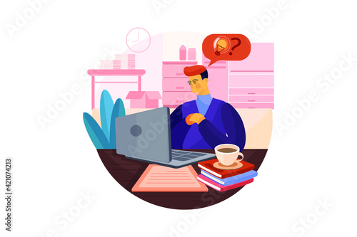Male worker found solution of problem