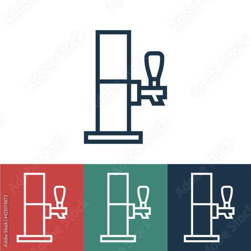 Linear vector icon with beer dispenser