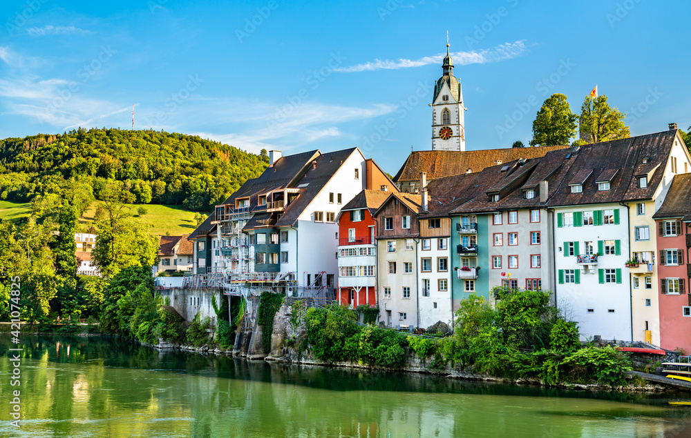 Fototapeta premium Laufenburg at the Rhine River in Switzerland