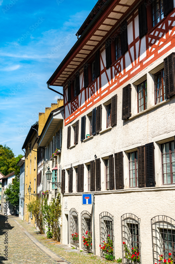 Houses in the old town of Baden in Switzerland