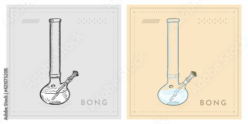 Cannabis marijuana glass bong tool for smoking