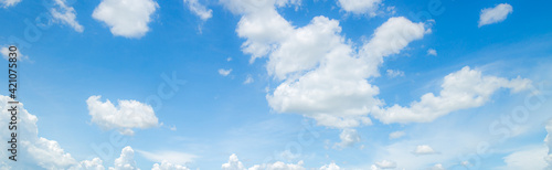 blue sky background with tiny clouds. panorama Abstract white cloud and blue sky texture background