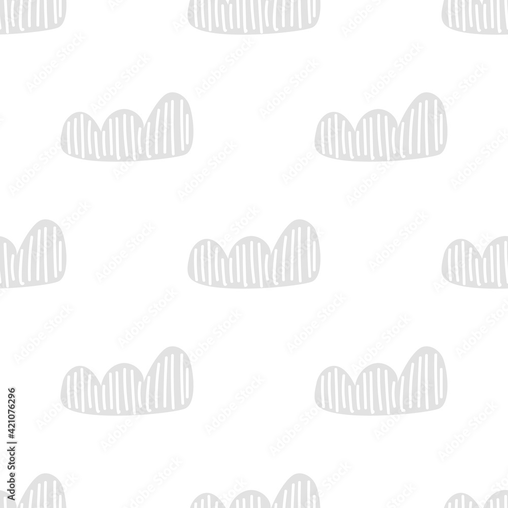 Child cute baby doodle clouds seamless pattern in scandinavian style. Vector hand drawn kids wallpapers, holiday Child cute baby doodle clouds seamless pattern in scandinavian style. Vector hand drawn kids wallpapers, holiday