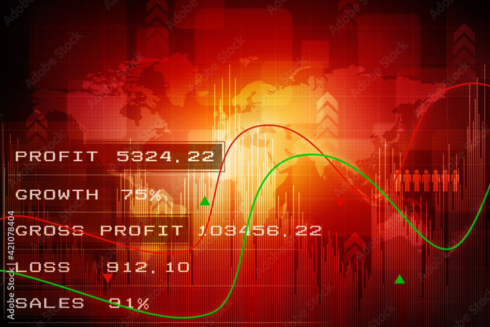 2d rendering Stock market online business concept. business Graph 2d rendering Stock market online business concept. business Graph