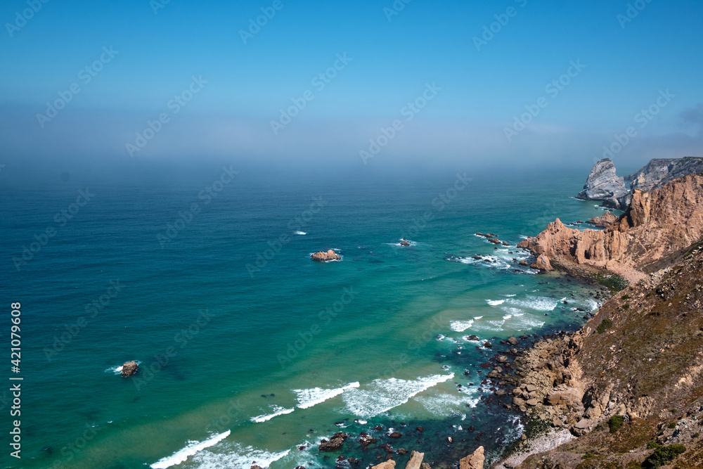 Cape Rock Lighthouse. Cabo da Roca is the westernmost point of continental Europe. Travel and attractions