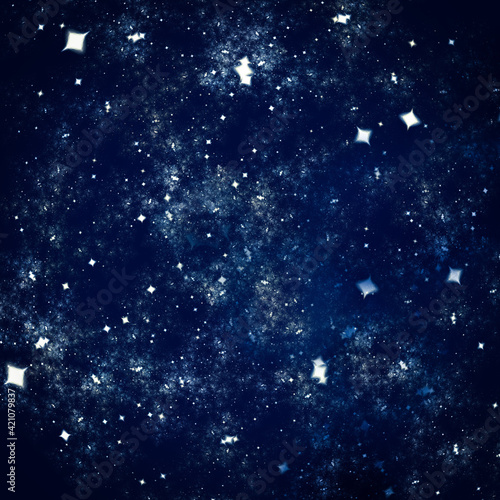 Fototapeta Naklejka Na Ścianę i Meble -  Intriguing texture. Deep shades. Dark starry sky effect. Associations to the theme of space, the rotation of galaxies, a black hole.