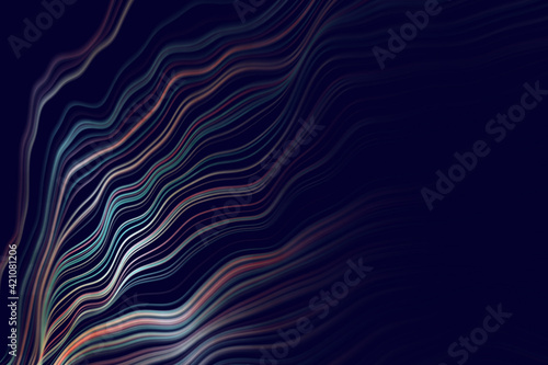 abstract background with digital data waving motion lines