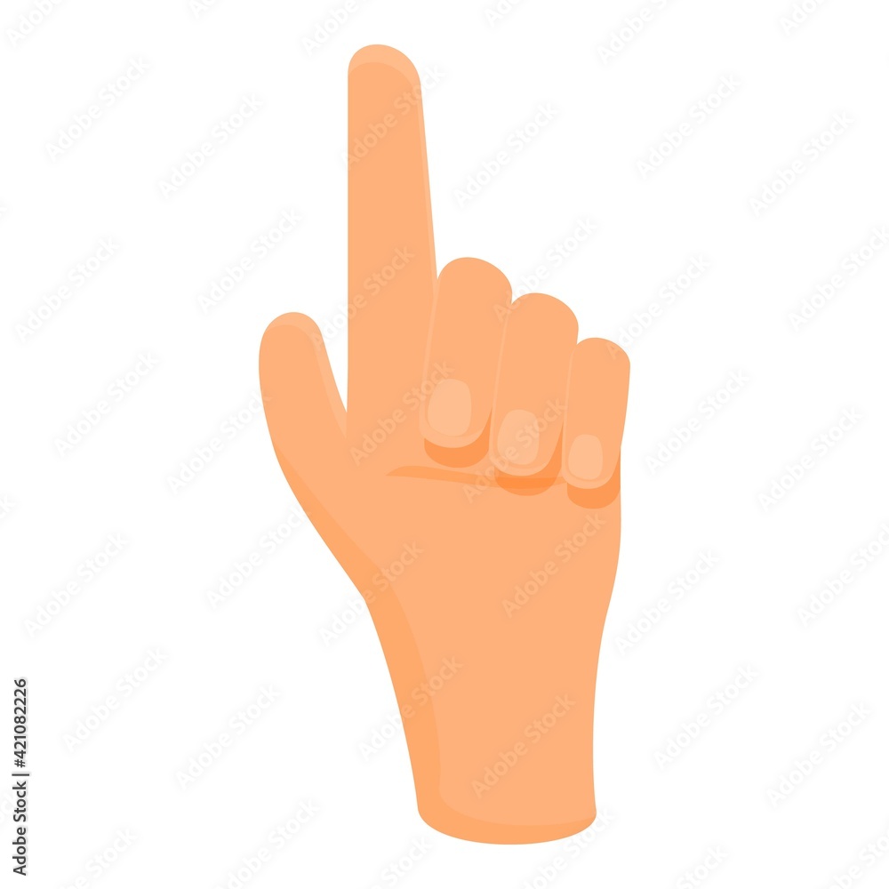 Attention hand gesture icon. Cartoon of Attention hand gesture vector icon for web design isolated on white background Attention hand gesture icon. Cartoon of Attention hand gesture vector icon for web design isolated on white background