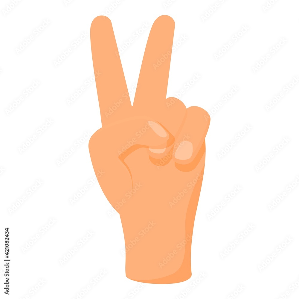 Peace hand gesture icon. Cartoon of Peace hand gesture vector icon for web design isolated on white background Peace hand gesture icon. Cartoon of Peace hand gesture vector icon for web design isolated on white background