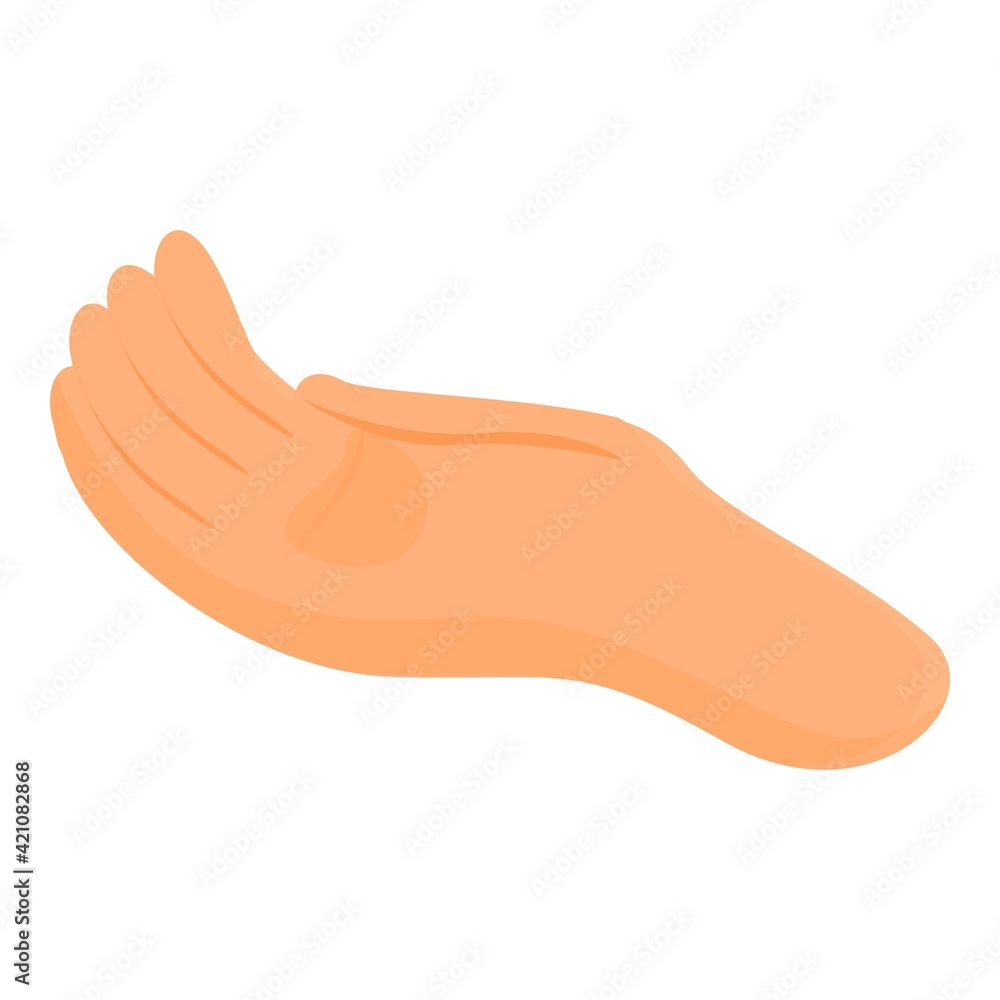 Care palm hand gesture icon. Cartoon of Care palm hand gesture vector icon for web design isolated on white background Care palm hand gesture icon. Cartoon of Care palm hand gesture vector icon for web design isolated on white background