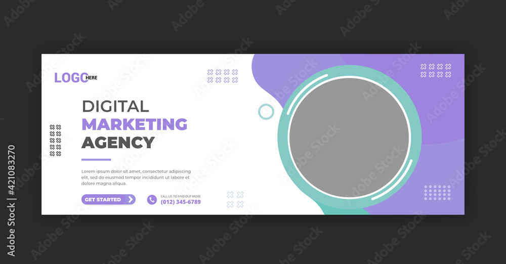 Digital marketing agency social media cover photo template and corporate business social media timeline design