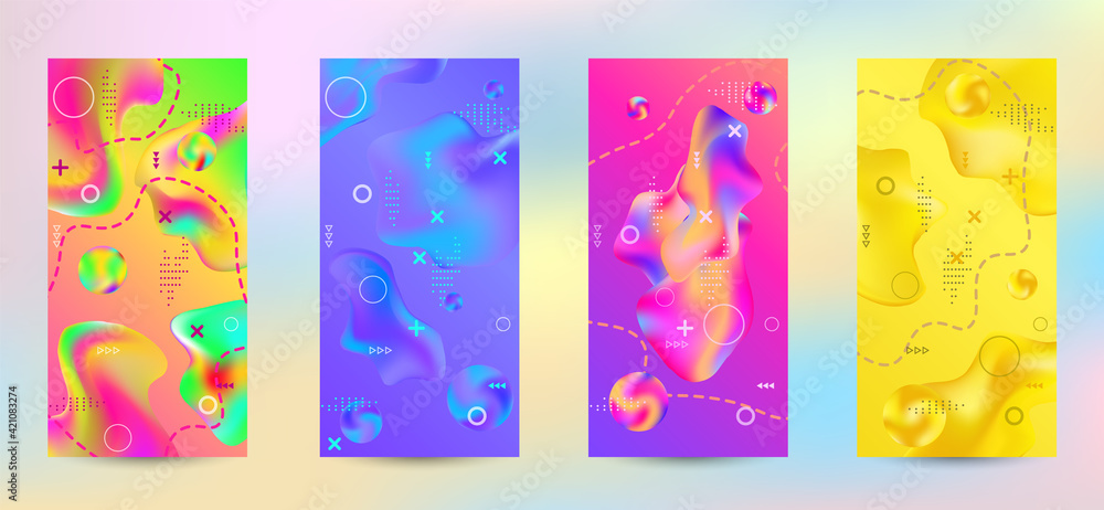 Fototapeta premium Minimum vector coverage. A set of modern abstract covers.