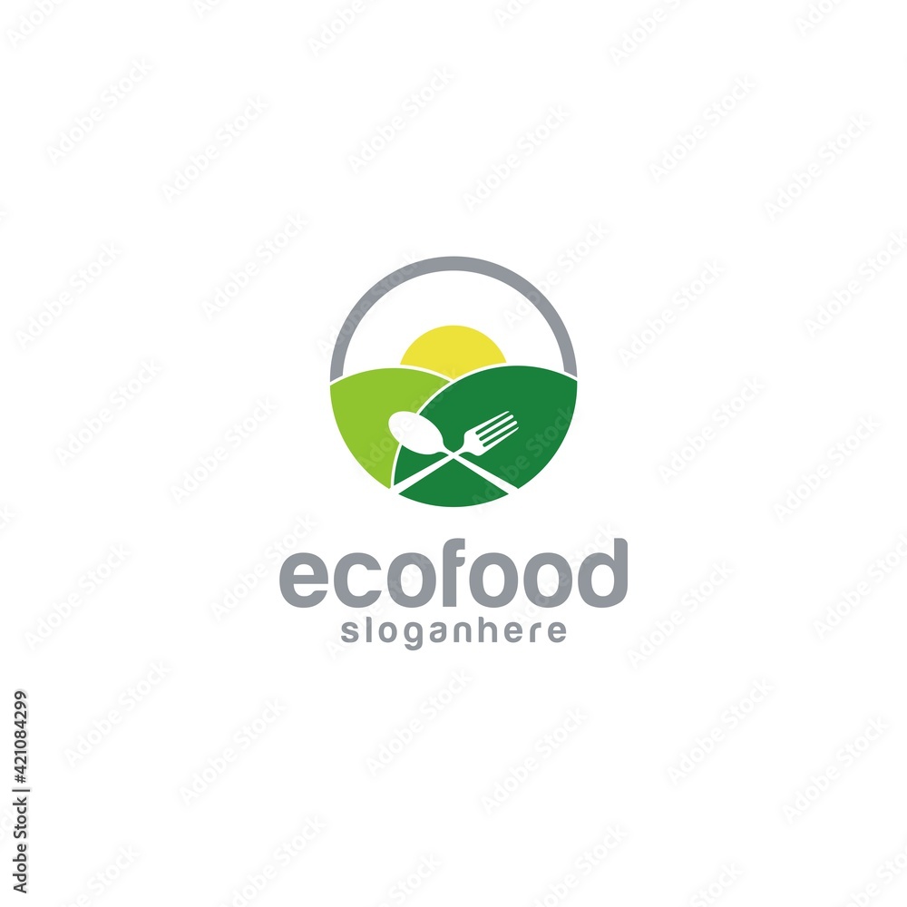 Hill garden food logo design