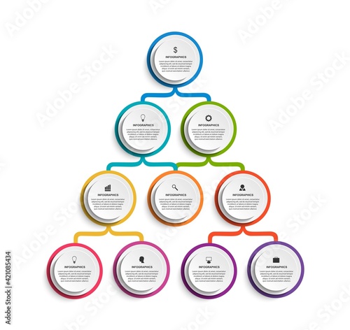 Infographic design organization chart template.