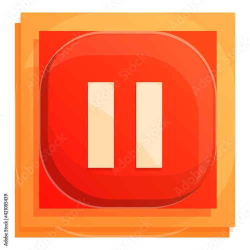 Pause button interface icon. Cartoon of Pause button interface vector icon for web design isolated on white background