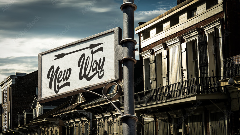 Street Sign New Way