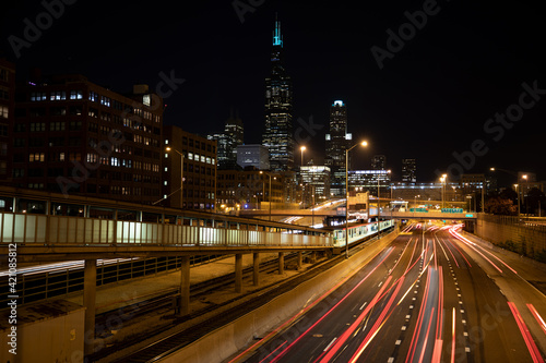chicago expressway night