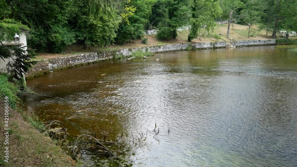 Sources of the Volturno river, It rises in the Molise Apennines near Rocchetta al Volturno and Rocchetta Alta and flows until to enter the Tyrrhenian Sea in Castel Volturno, northwest of Naples. Italy