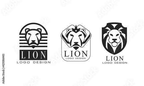 Free Download Lion Logo or Logotype Design as Graphic Mark and Emblem Vector Set - GFXLoad