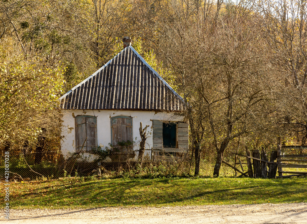 Old houses on a ranch on a sunny autumn day. Old houses on a ranch on a sunny autumn day.