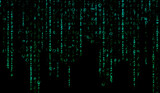 Abstract background, digital data, green matrix
