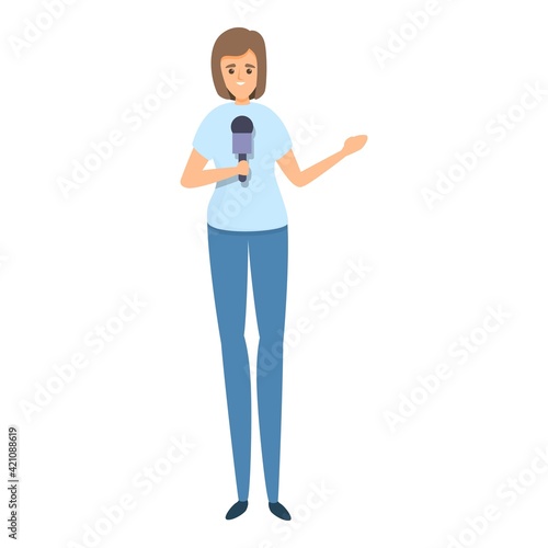 Tv reporter icon. Cartoon of Tv reporter vector icon for web design isolated on white background
