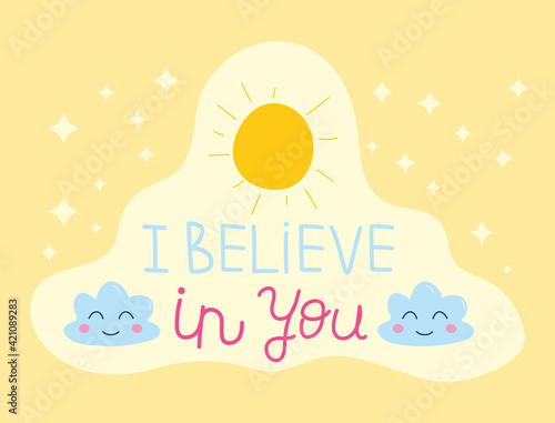 believe lettering sun