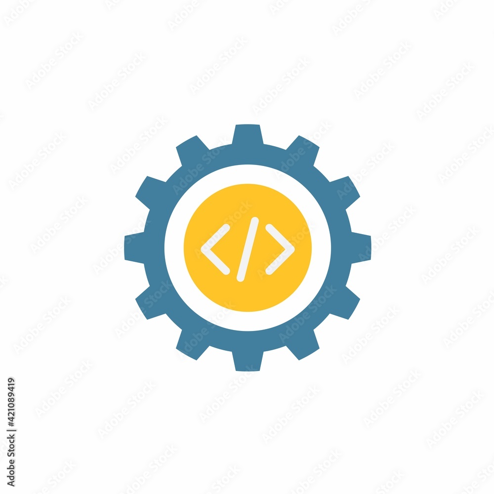 Programming support icon in flat style. Flat icon vector Programming support icon in flat style. Flat icon vector