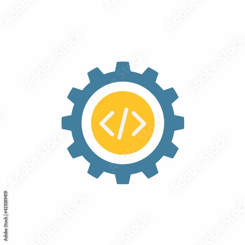 Programming support icon in flat style. Flat icon vector