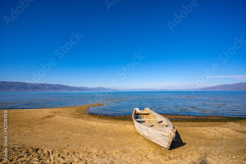 Fishing boat at Pogradec, Lake Ohrid