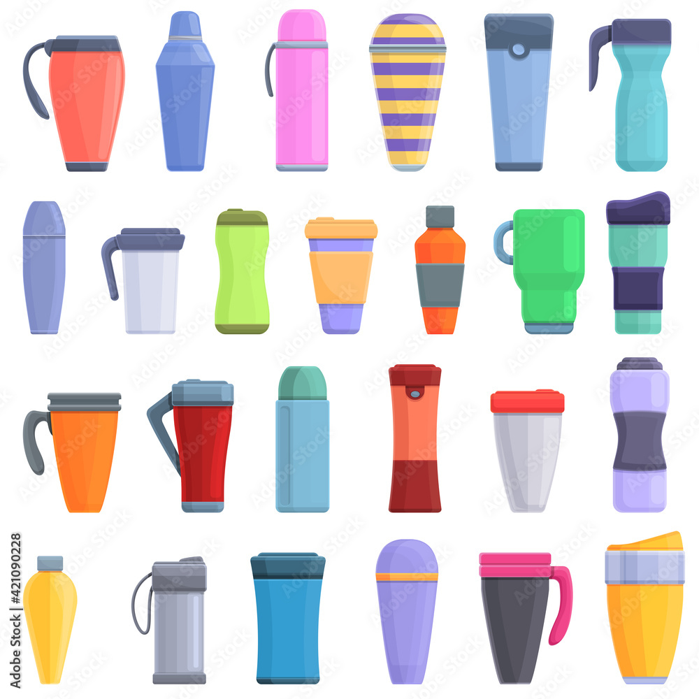 Thermo cup icon. Cartoon of thermo cup vector icon for web design isolated on white background Thermo cup icon. Cartoon of thermo cup vector icon for web design isolated on white background
