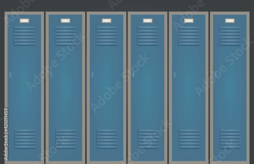 Blue school locker. vector illustration