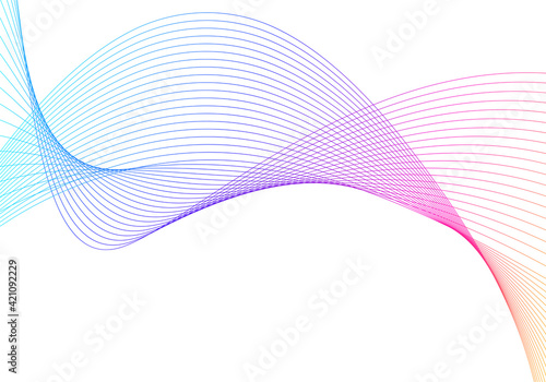 Design elements. Wave of many gray lines. Abstract wavy stripes on white background isolated. Creative line art. Vector illustration EPS 10. Colourful shiny waves with lines created using Blend Tool.