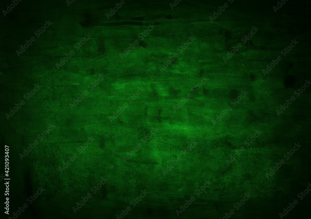 Fototapeta premium Green vintage grunge textured background, rough distressed wall paint, canvas art, or luxury elegant background