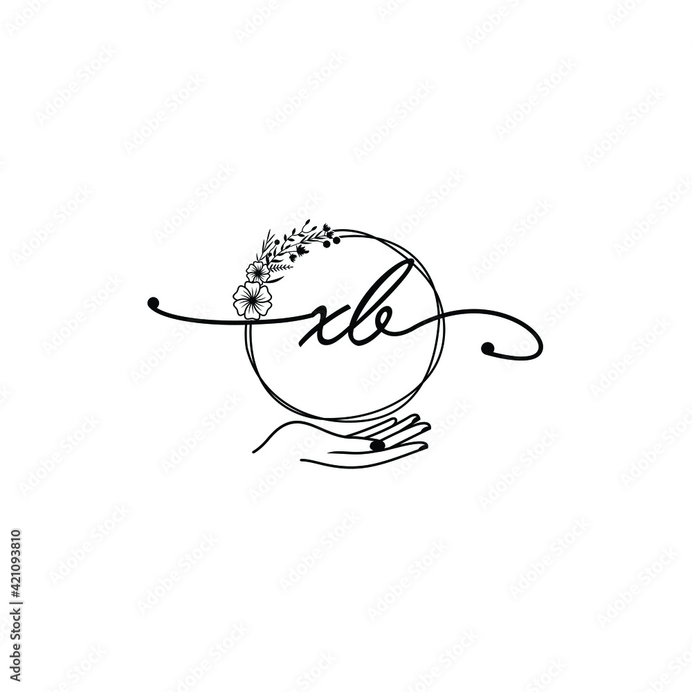 XB beautiful Initial handwriting logo template XB beautiful Initial handwriting logo template