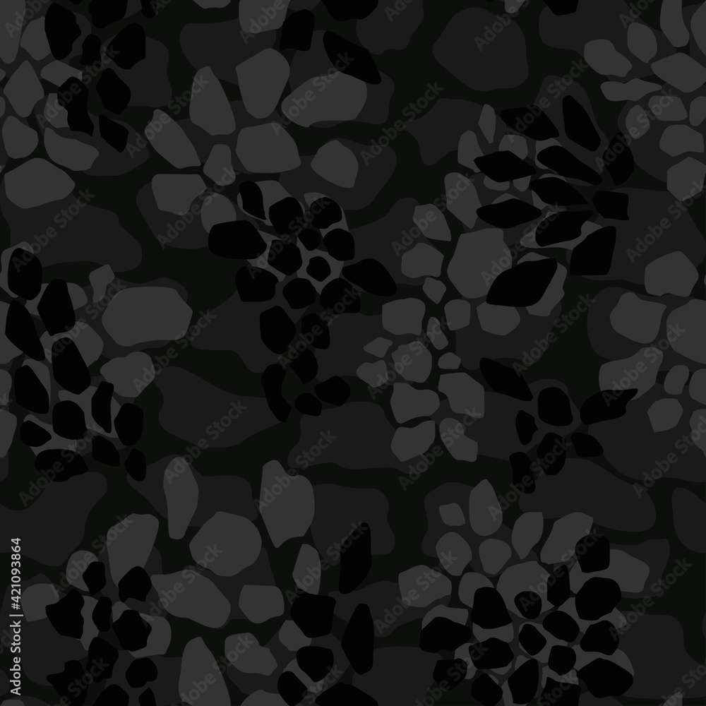 Camouflage black vector pattern, seamless military texture Camouflage black vector pattern, seamless military texture