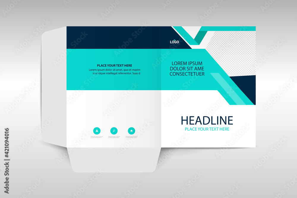 Clean folder template design for company with vector and colorful. Element of stationery.