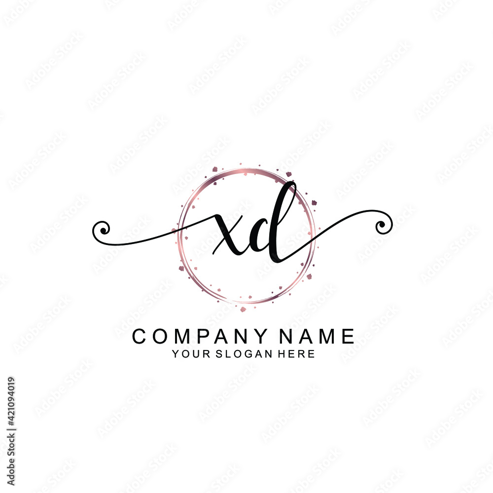 XD beautiful Initial handwriting logo template XD beautiful Initial handwriting logo template