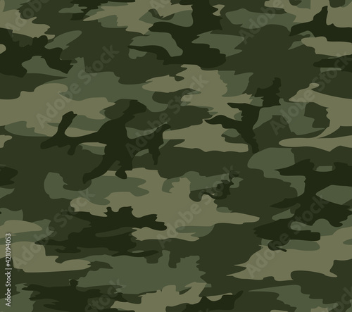 Green military camouflage, seamless pattern. Stylish print.