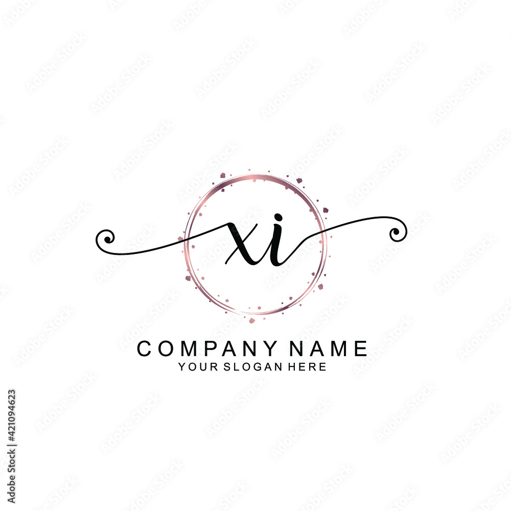 XI beautiful Initial handwriting logo template XI beautiful Initial handwriting logo template