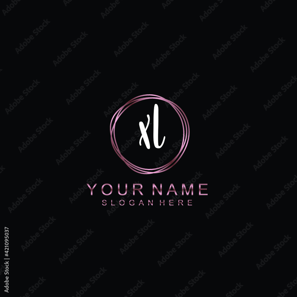 XL beautiful Initial handwriting logo template XL beautiful Initial handwriting logo template
