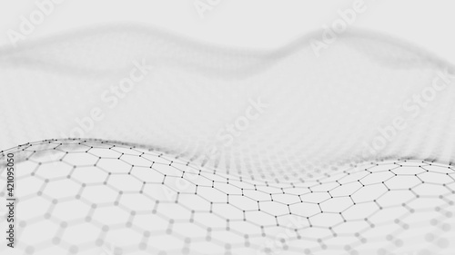 white hexagon texture background 