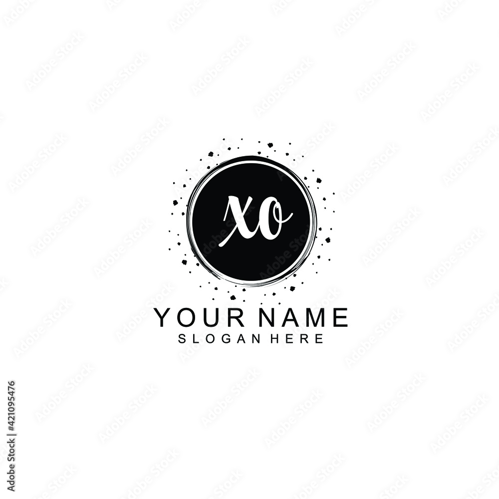 XO beautiful Initial handwriting logo template XO beautiful Initial handwriting logo template