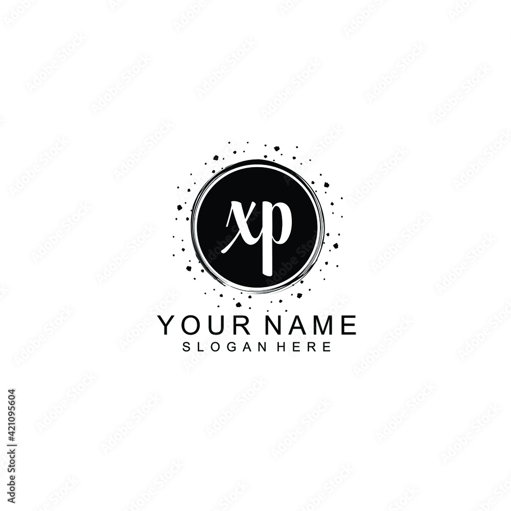 XP beautiful Initial handwriting logo template XP beautiful Initial handwriting logo template
