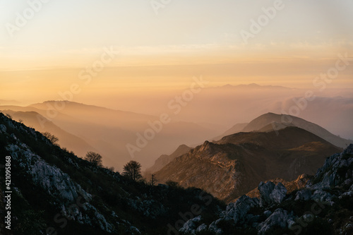 mountains landscape at sunset